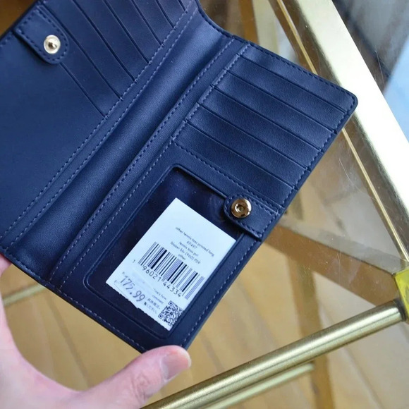 Kate Spade KF497 Tennis Toss Large Slim Bifold Wallet - Picture 6 of 8